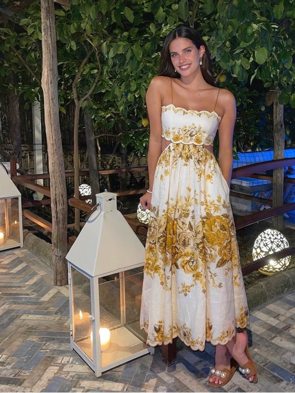 Zimmermann Floral Aliane Scallop Midi Dress